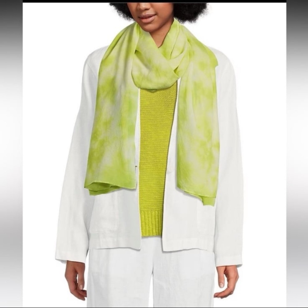 NWT Eileen Fisher Silk Georgette Hand Dyed Scarf